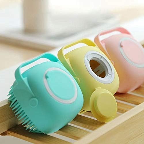 Silicone Body Shower Wash Massage Brush With Shampoo Soap Gel Dispenser