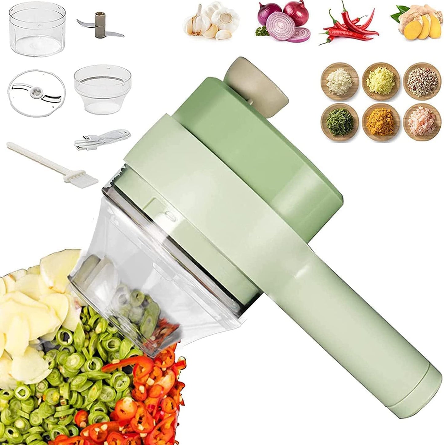 4 in 1 Handheld Electric Vegetable Cutter Set