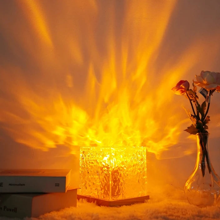 Water Ripple LED Night Light, Color Changing Crystal Lamp Perfect Ripple Lamp For Party Mood And Home With Remote Night Lamp With Ocean Wave Projector