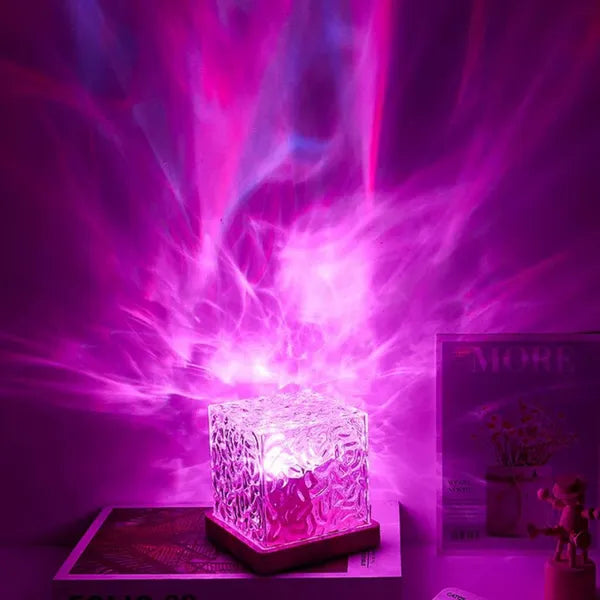 Water Ripple LED Night Light, Color Changing Crystal Lamp Perfect Ripple Lamp For Party Mood And Home With Remote Night Lamp With Ocean Wave Projector